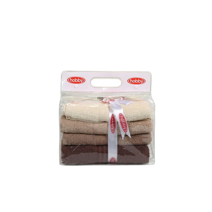 Asir handdoekset (4 stuks) – room beige – 50 x 90 cm