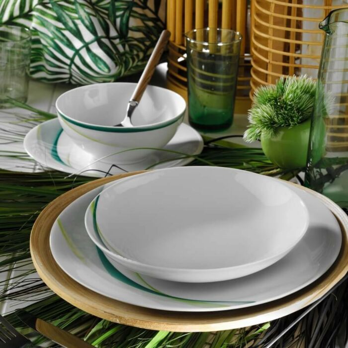 Asir | Diner Set | 24 Stuks - Wit Turquoise
