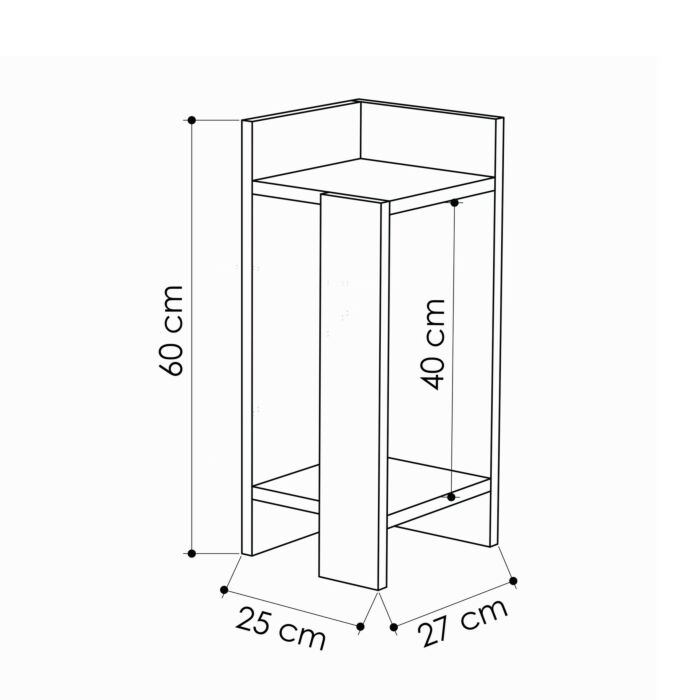 Asir Nachtkastje - Wit - 25 x 60 x 27 cm