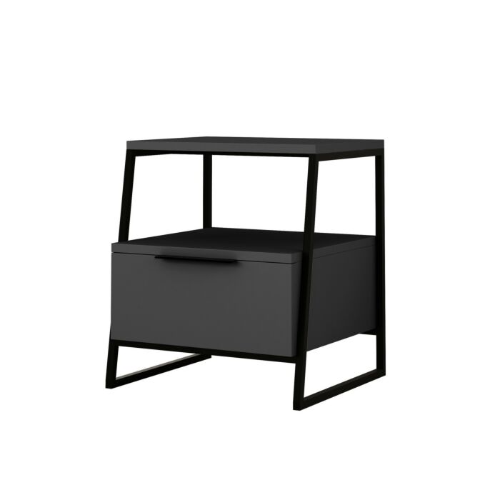 Asir - Nachtkastje - Antraciet - 45 x 40 x 50