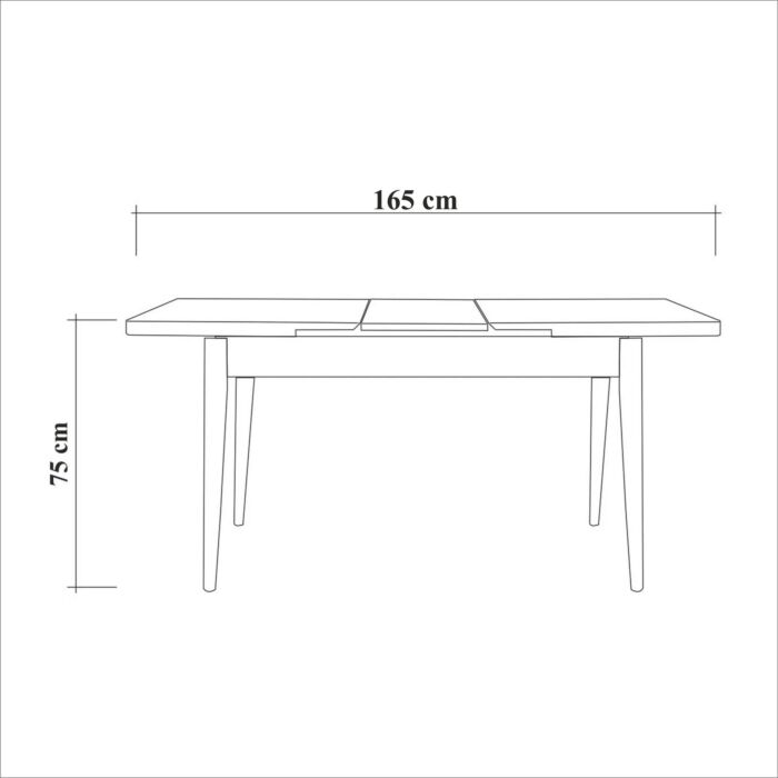 Asir - Uitbreidbare eettafel - Okkernoot - 130 x 80 x 77