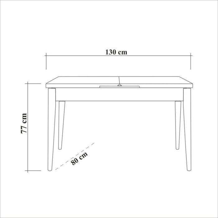 Asir - Uitbreidbare eettafel - Okkernoot - 130 x 80 x 77