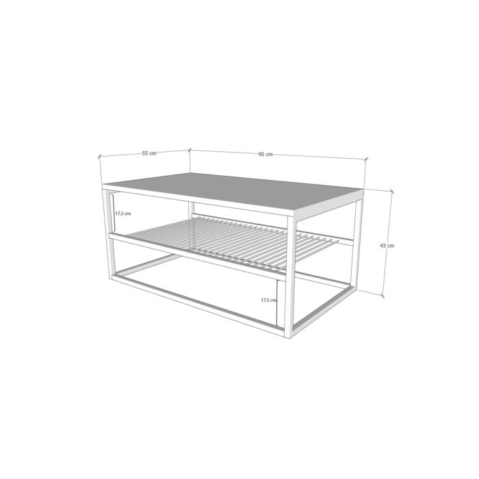 Asir Koffietafel | Wit Zwart | 95 x 42 x 55 cm