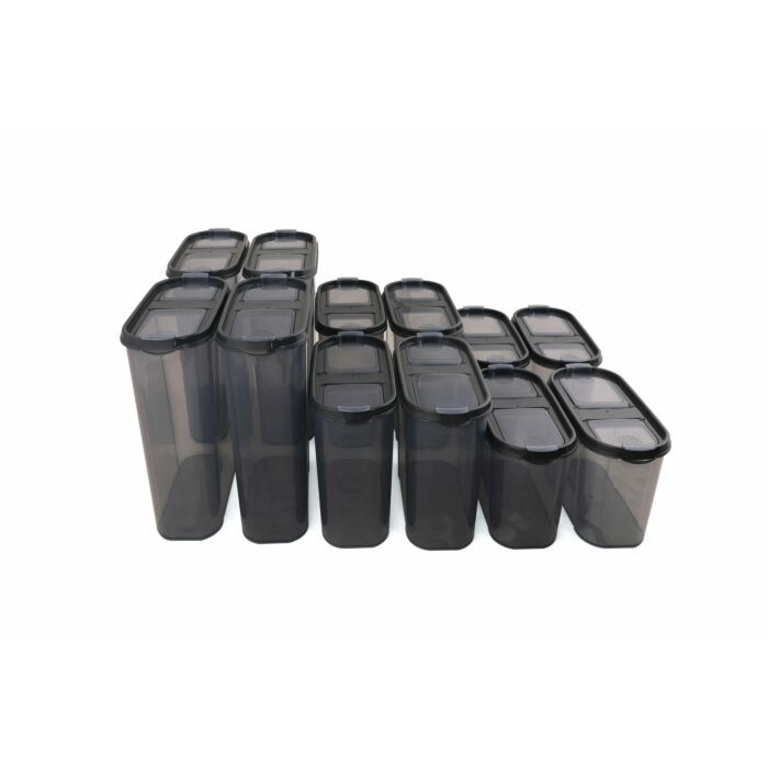 Asir Opslagbox set (12 stuks) - Antraciet
