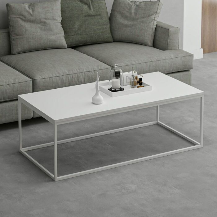 Asir | Koffietafel | Wit | 120 x 60 x 42 cm