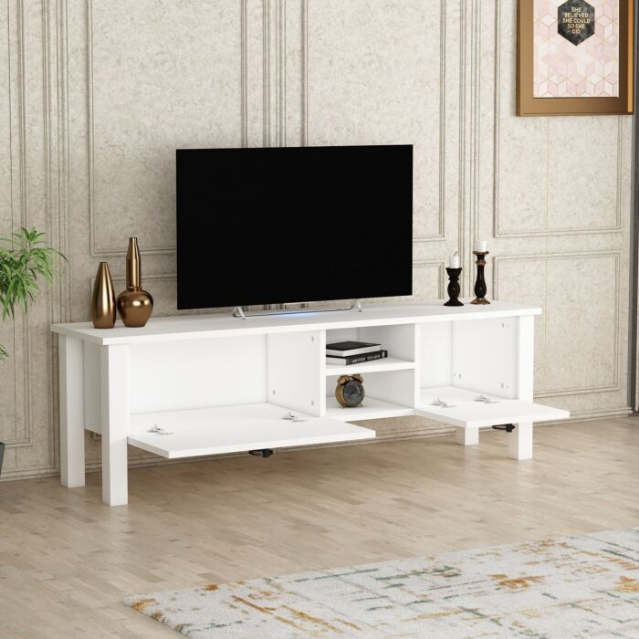 Asir TV Kast | Televisiemeubel | Wit - 140 x 44,8 x 35 cm