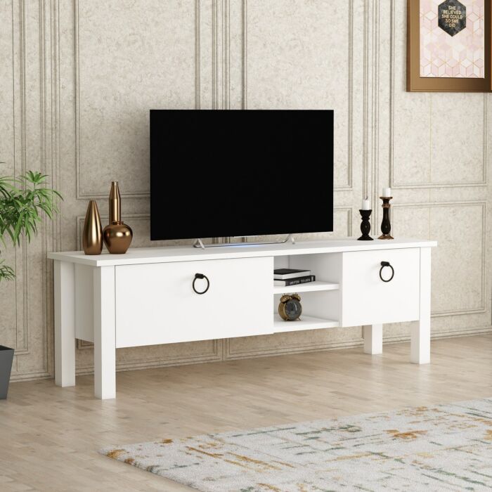 Asir TV Kast | Televisiemeubel | Wit - 140 x 44,8 x 35 cm