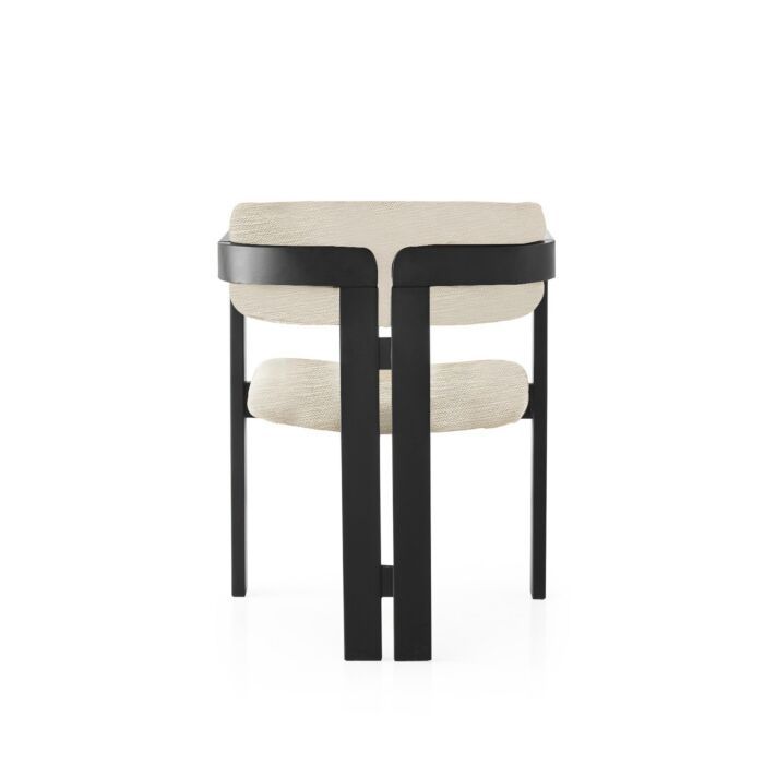 Asir - Stoel - Lichtgrijs en Zwart - 58 x 76 x 49