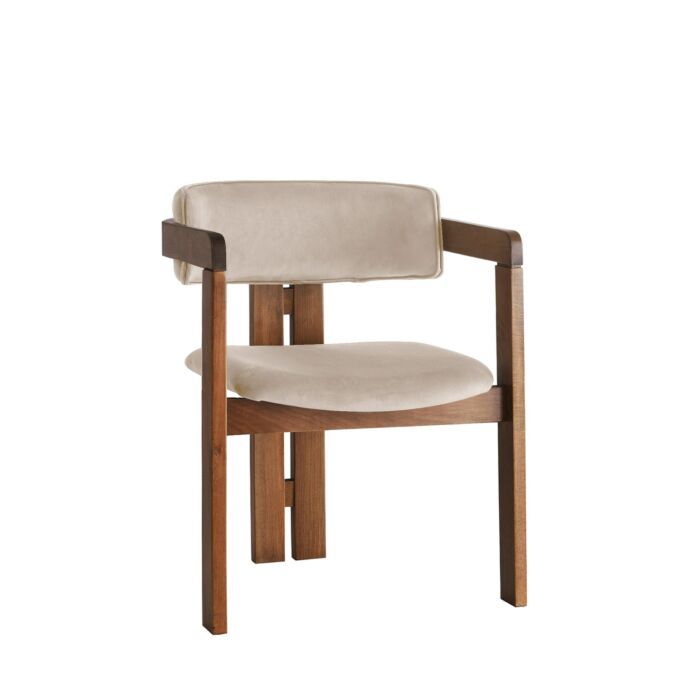 Asir | Stoel | Okkernoot & Beige | 58 x 49 x 76 cm