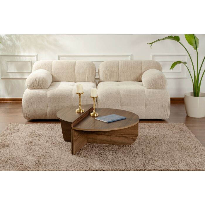 Asir | Koffietafel | Okkernoot - 90 x 90 x 35 cm