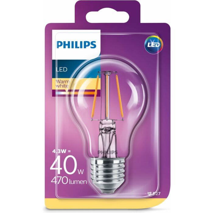 Philips | LED filament lamp | E27 4W