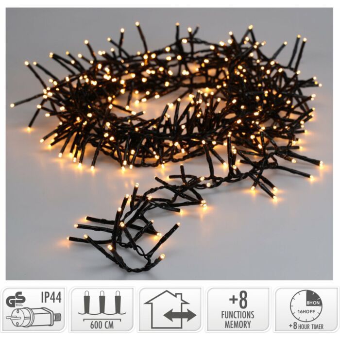 Maxi Cluster Kerstverlichting | 400 LED's | Buiten | Extra Warm Wit | Timer en Lichtfuncties