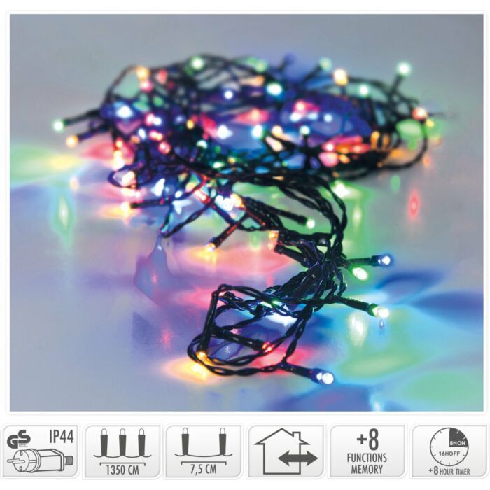 Kerstverlichting | 13.5m | Multicolor | 180 LED's | Timer en Lichtfuncties