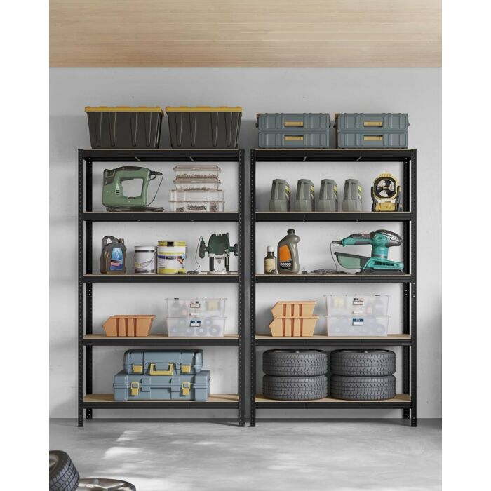 Hoppa! | Magazijnstelling - Opbergrek | 121x60x201 cm | Zwart