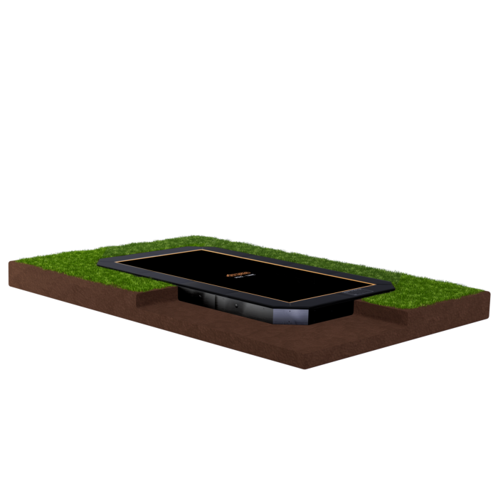 Avyna | Trampoline FlatLevel 380x255 (238) met net | Zwart