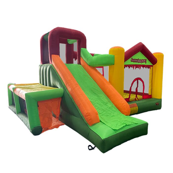 Avyna | Springkussen - Fun Palace Big 9-1 | Inclusief Klimwand, Grote Glijbaan, Basketbalnet | Dubbel Gestikt