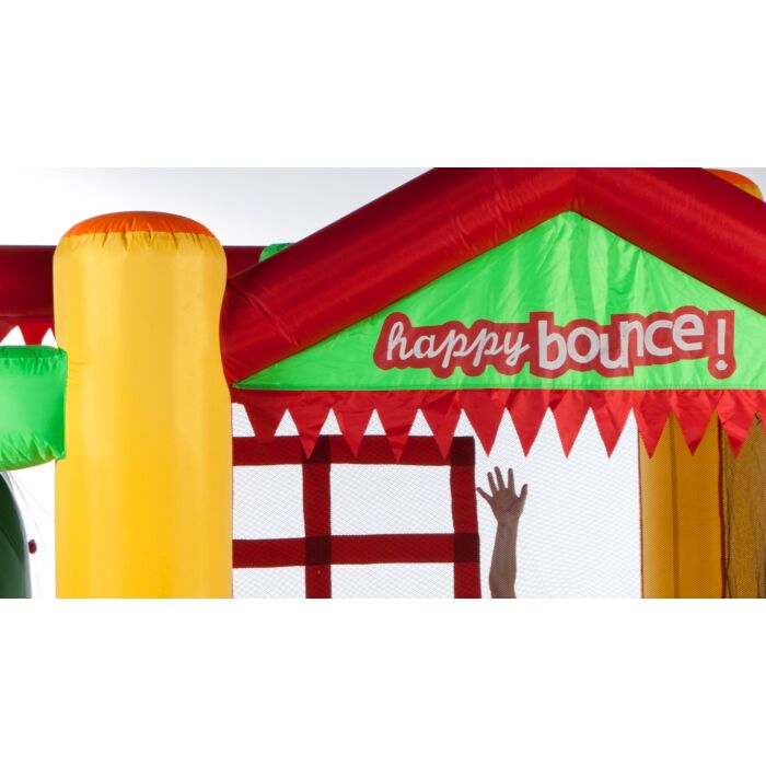 Avyna | Springkussen - Fun Palace Big 9-1 | Inclusief Klimwand, Grote Glijbaan, Basketbalnet | Dubbel Gestikt