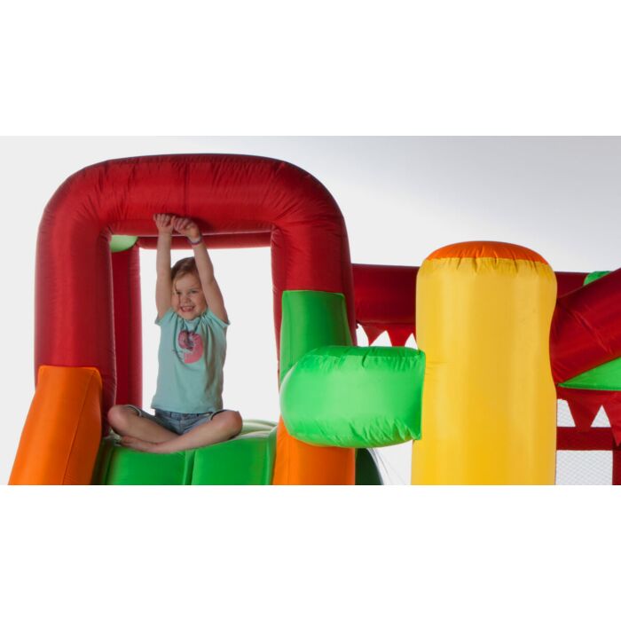 Avyna | Springkussen - Fun Palace Big 9-1 | Inclusief Klimwand, Grote Glijbaan, Basketbalnet | Dubbel Gestikt
