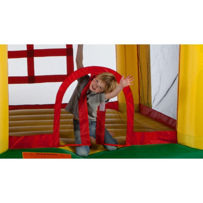 Avyna | Springkussen - Fun Palace Big 9-1 | Inclusief Klimwand, Grote Glijbaan, Basketbalnet | Dubbel Gestikt
