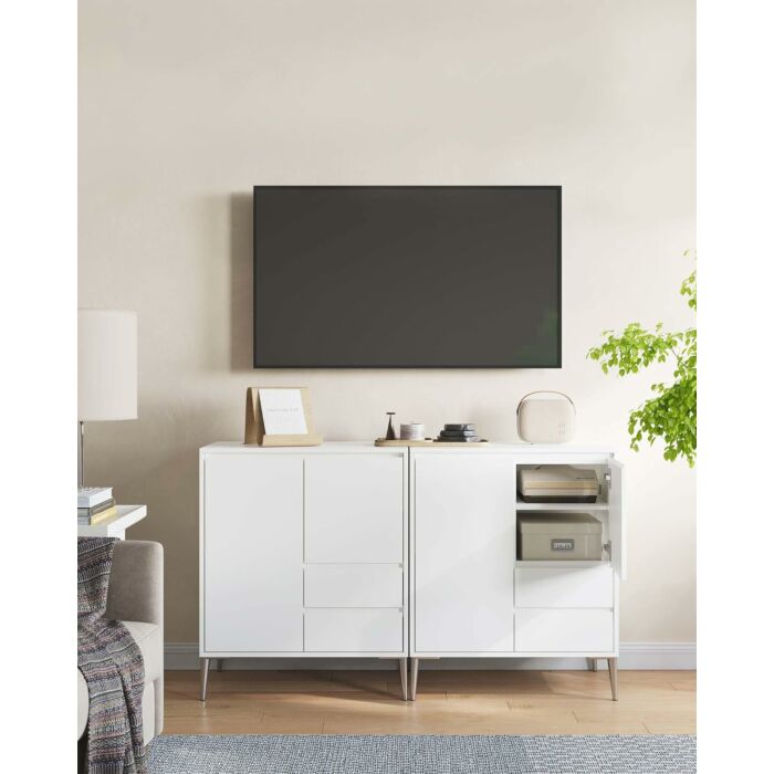 Hoppa! Opbergkast | Dressoir | 40 x 70 x 85 cm | Wolkenwit | In hoogte verstelbare planken