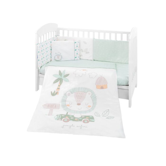 Set parure de lit bébé 60x120 cm en blanc (3 piéces)