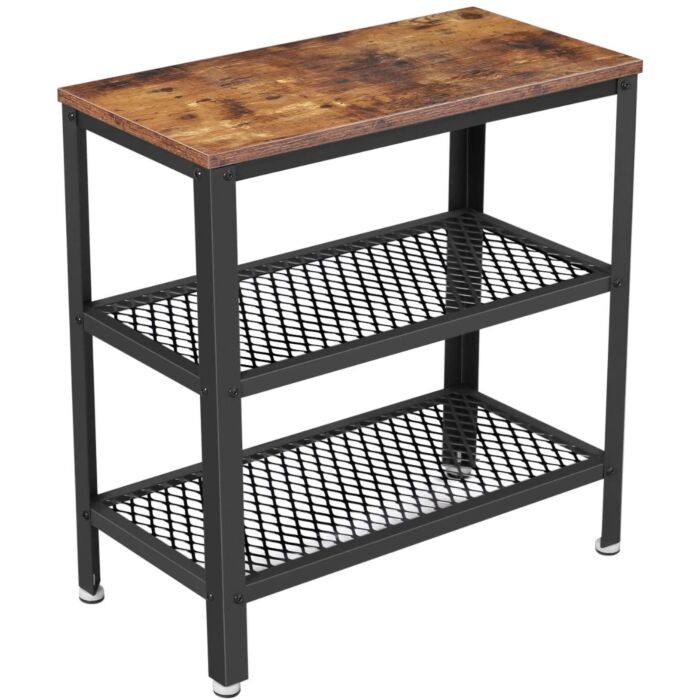 Hoppa! Vasagle Bijzettafel - Bruin Zwart - Spaanplaat/Metaal - 60x30x60