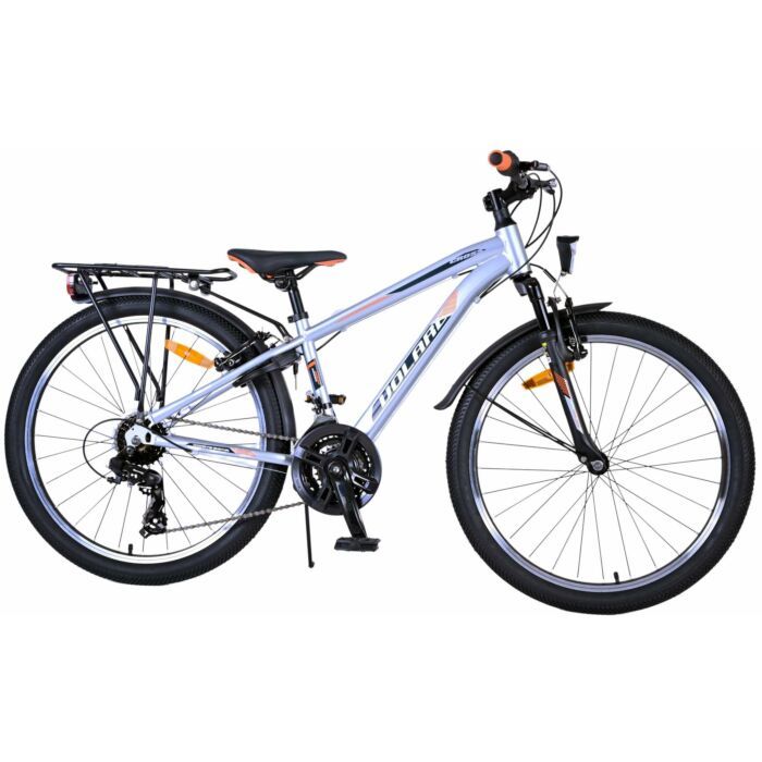 Volare Cross Kinderfiets - Jongens - 24 inch - Zilver - 18 versnellingen - Twee handremmen (22545)