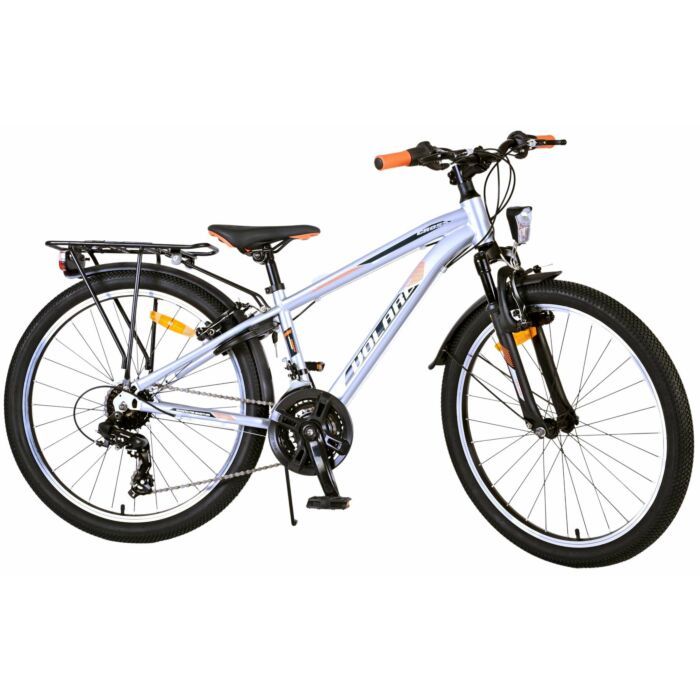 Volare Cross Kinderfiets - Jongens - 24 inch - Zilver - 18 versnellingen - Twee handremmen (22545)