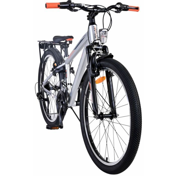 Volare Cross Kinderfiets - Jongens - 24 inch - Zilver - 18 versnellingen - Twee handremmen (22545)
