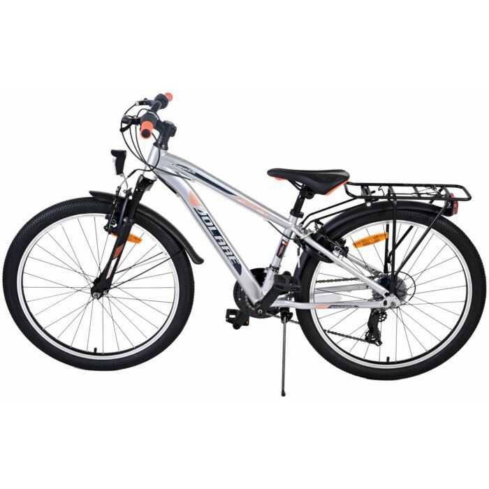 Volare Cross Kinderfiets - Jongens - 24 inch - Zilver - 18 versnellingen - Twee handremmen (22545)