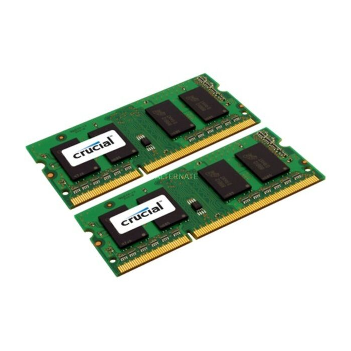 Crucial 16GB DDR3 1600 MT s Kit 8GBx2 SODIMM 204pin CL11 177263