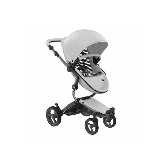 Mima Xari Kinderwagen | Frame - Grafietgrijs | Zitting + Kap - Sneeuwwit | Starterpakket - Zwart & Wit