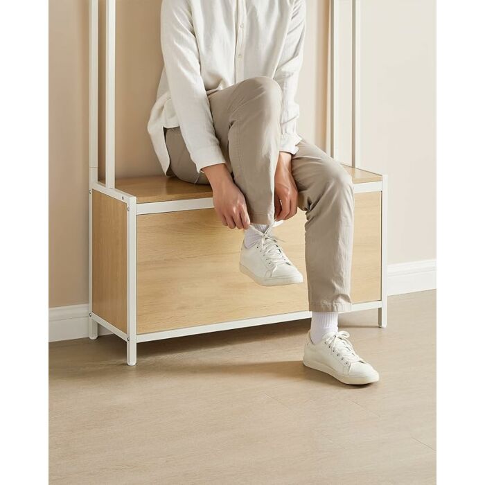 Hoppa! | Kapstok met Schoenenkast | Modern Design Eikenwit
