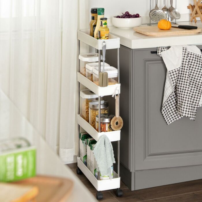 Hoppa! | 4-laags trolley | 40 x 13 x 86 cm | wit