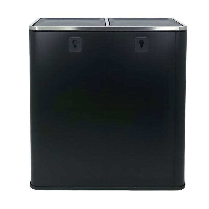 Hoppa! | Afvalbak | 60L | Zwart | RVS