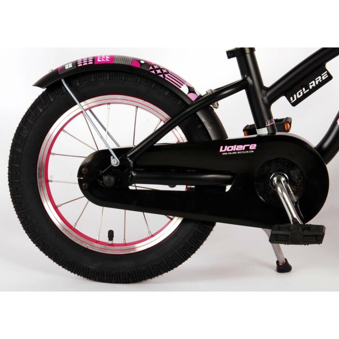 Volare Miracle | Kinderfiets | 14 inch | Meisjes | Mat Zwart
