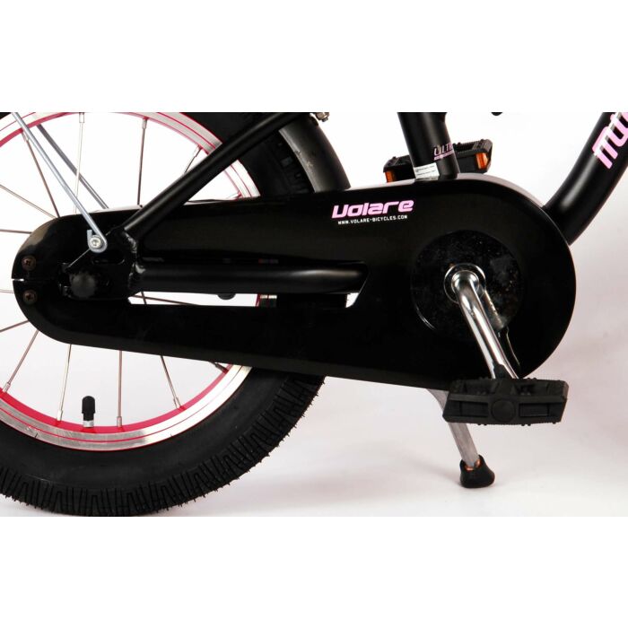 Volare Miracle | Kinderfiets | 14 inch | Meisjes | Mat Zwart
