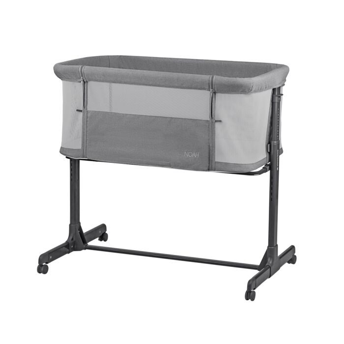 Kikkaboo Bedside crib Noah Light Grey - Babyhuys.com