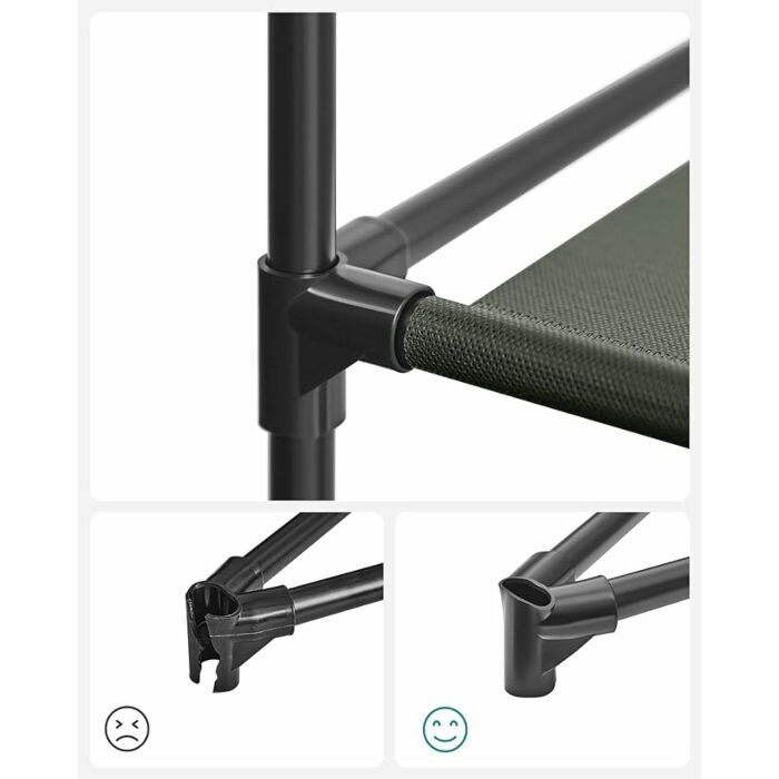Hoppa! Kledingkast | Opvouwbare Kast met Rails | Kleerhanger | Opbergzakken Schoenen | 45x150x175cm (BxDxH) | Saliegroen