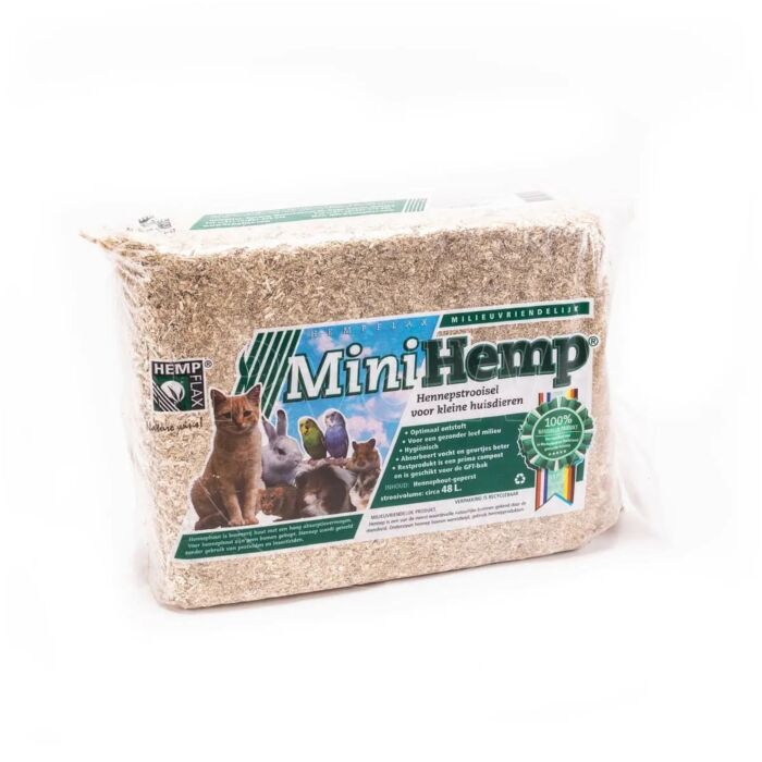 Minihemp - Hennepvezelstrooisel Bodembedekking Knaagdier - 48 liter - 4 Pakken