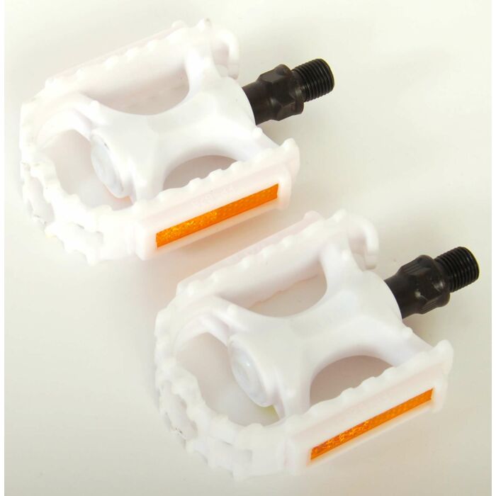 Volare Fietspedalen - 2 stuks - Voor 12 inch kinderfietsen - Wit - Dunne draad - Trappers (01301)