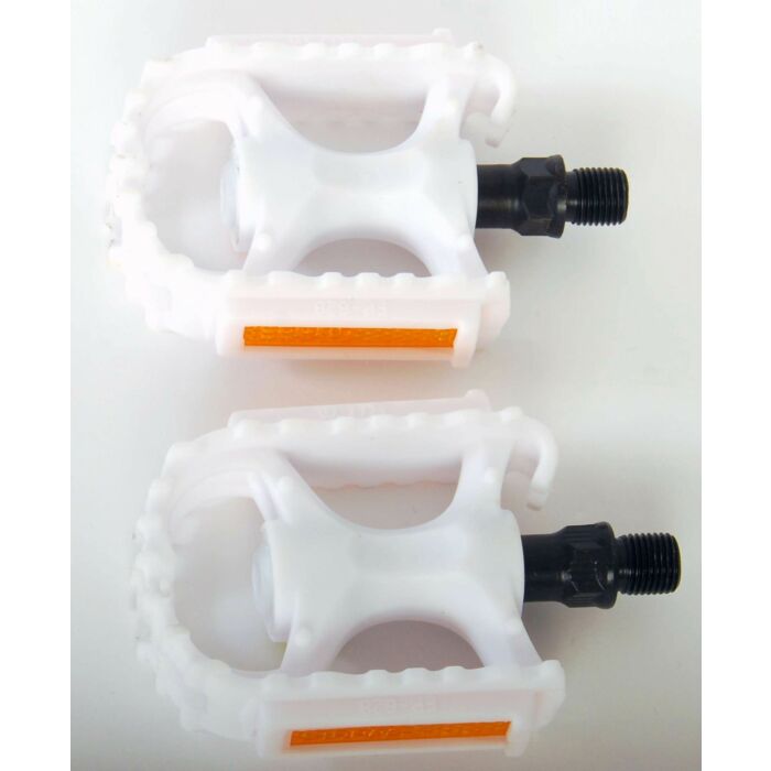 Volare Fietspedalen - 2 stuks - Voor 12 inch kinderfietsen - Wit - Dunne draad - Trappers (01301)