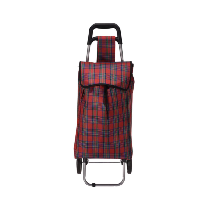 Boodschappentrolley 30L rood geblokt | Wohi.nl