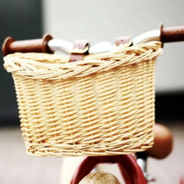 Trybike | Fietsmandje | Gevlochten riet | 26 x 19 x 18 cm