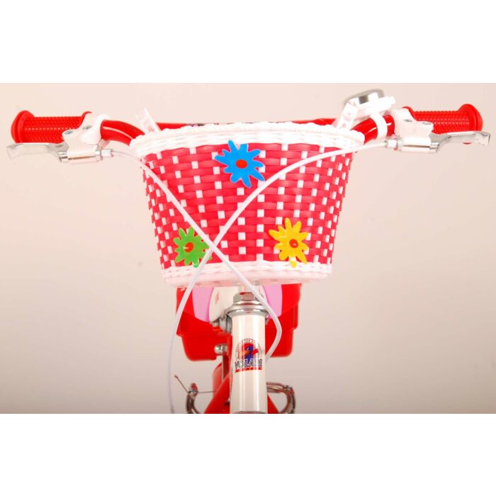 Volare Lovely Kinderfiets - Meisjes - 14 inch - Rood Wit - Twee Handremmen (2049)