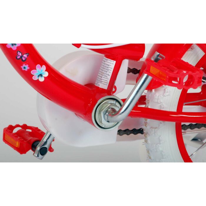 Volare Lovely Kinderfiets - Meisjes - 14 inch - Rood Wit - Twee Handremmen (2049)