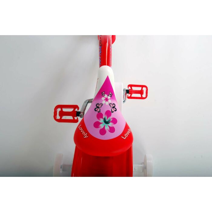 Volare Lovely Kinderfiets - Meisjes - 14 inch - Rood Wit - Twee Handremmen (2049)