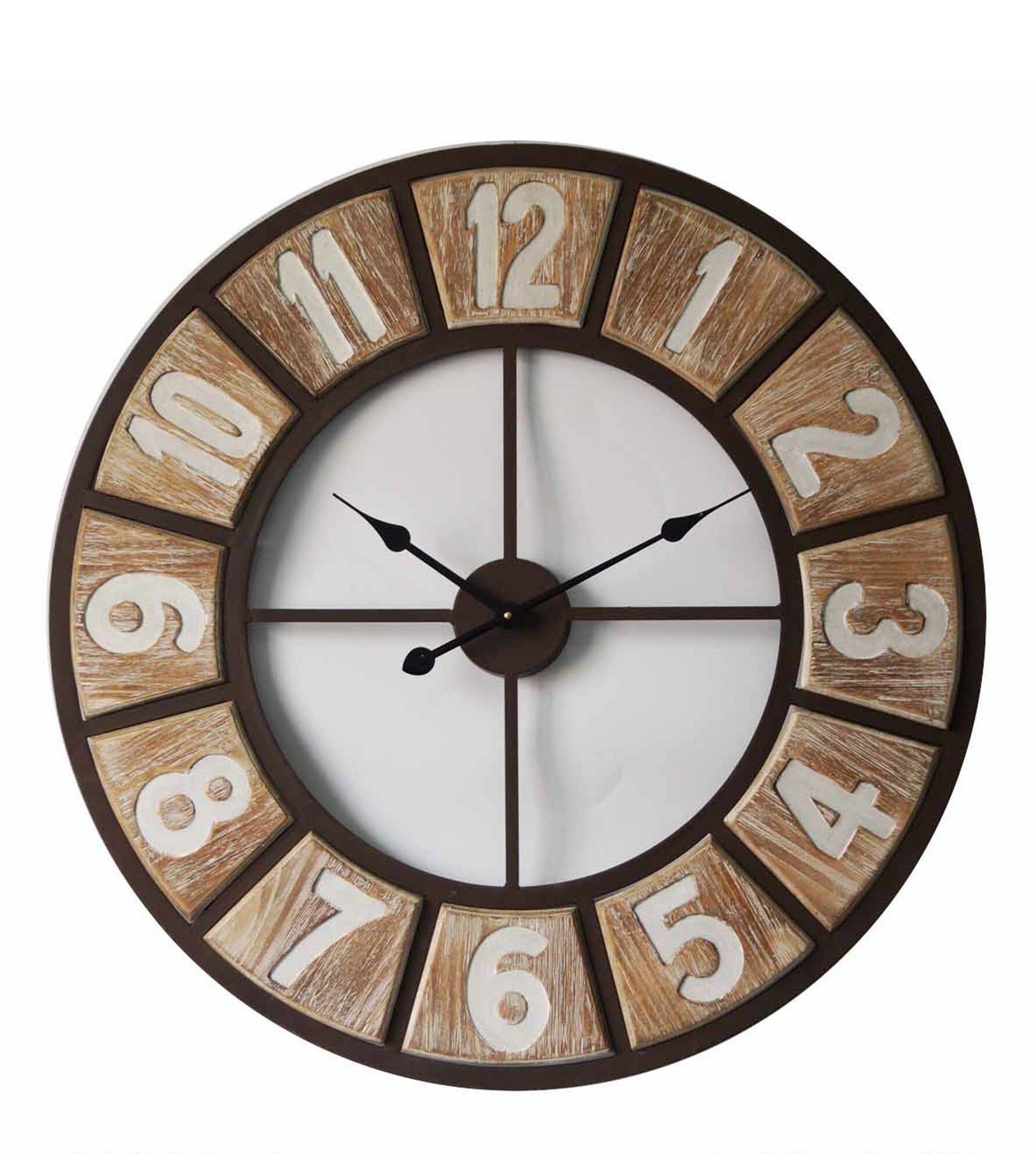 Mansion Atmosphere Klok Metal Wood Clock Tiles 80x4cm 244010