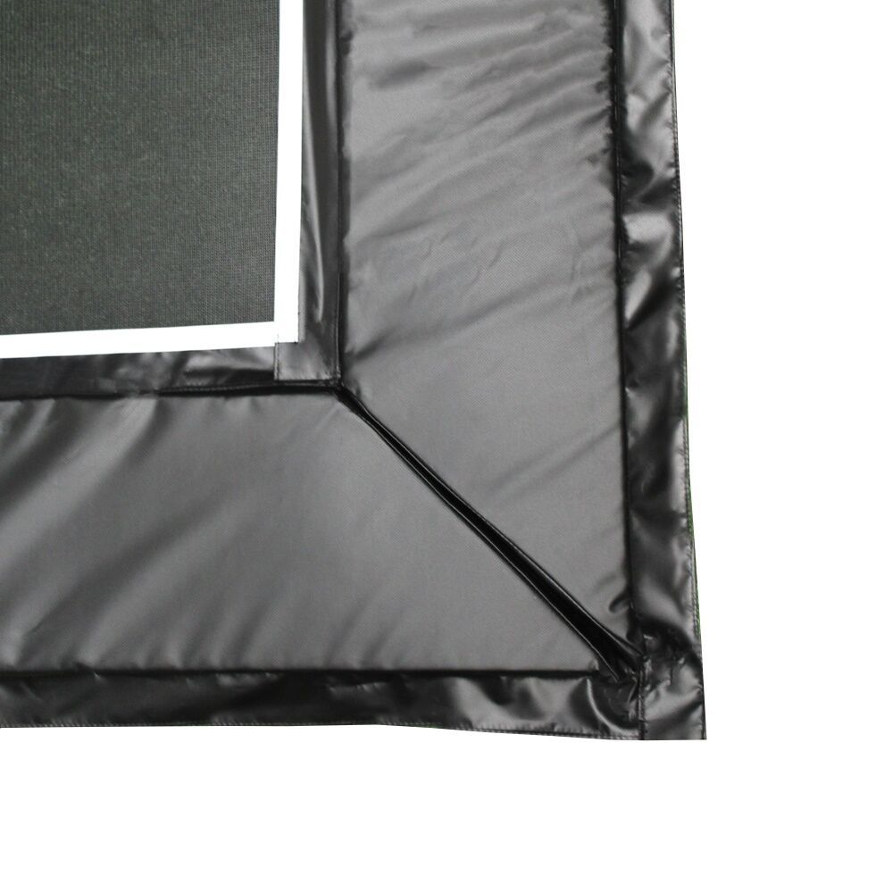 Vrouw schoorsteen heuvel Etan Ultraflat rechthoekige trampoline beschermrand 366 x 414 zwart