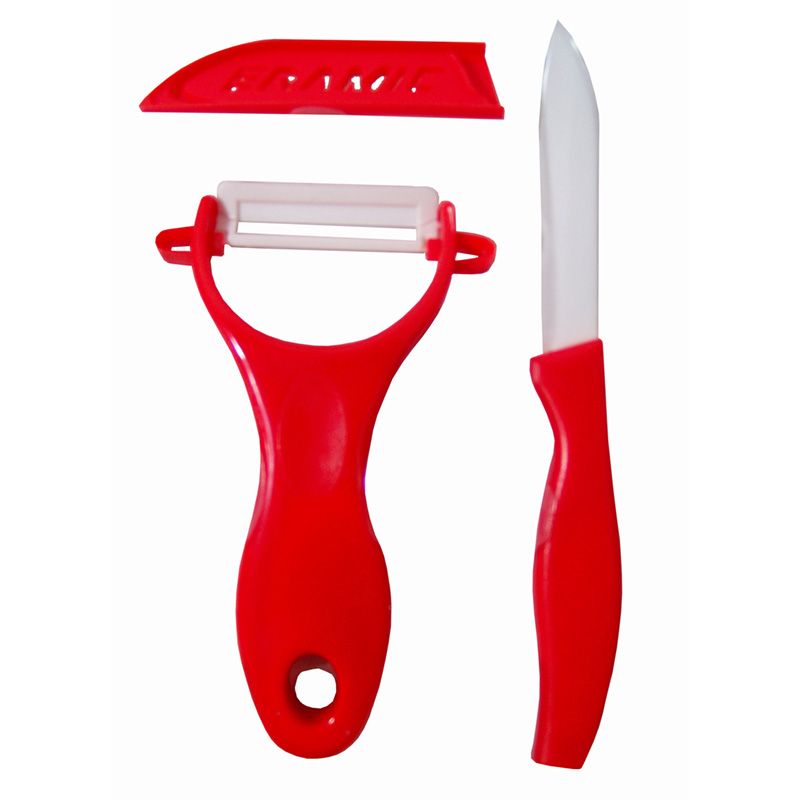 Excellent Houseware | Keramische Schilmessen | Set van 2 - Rood